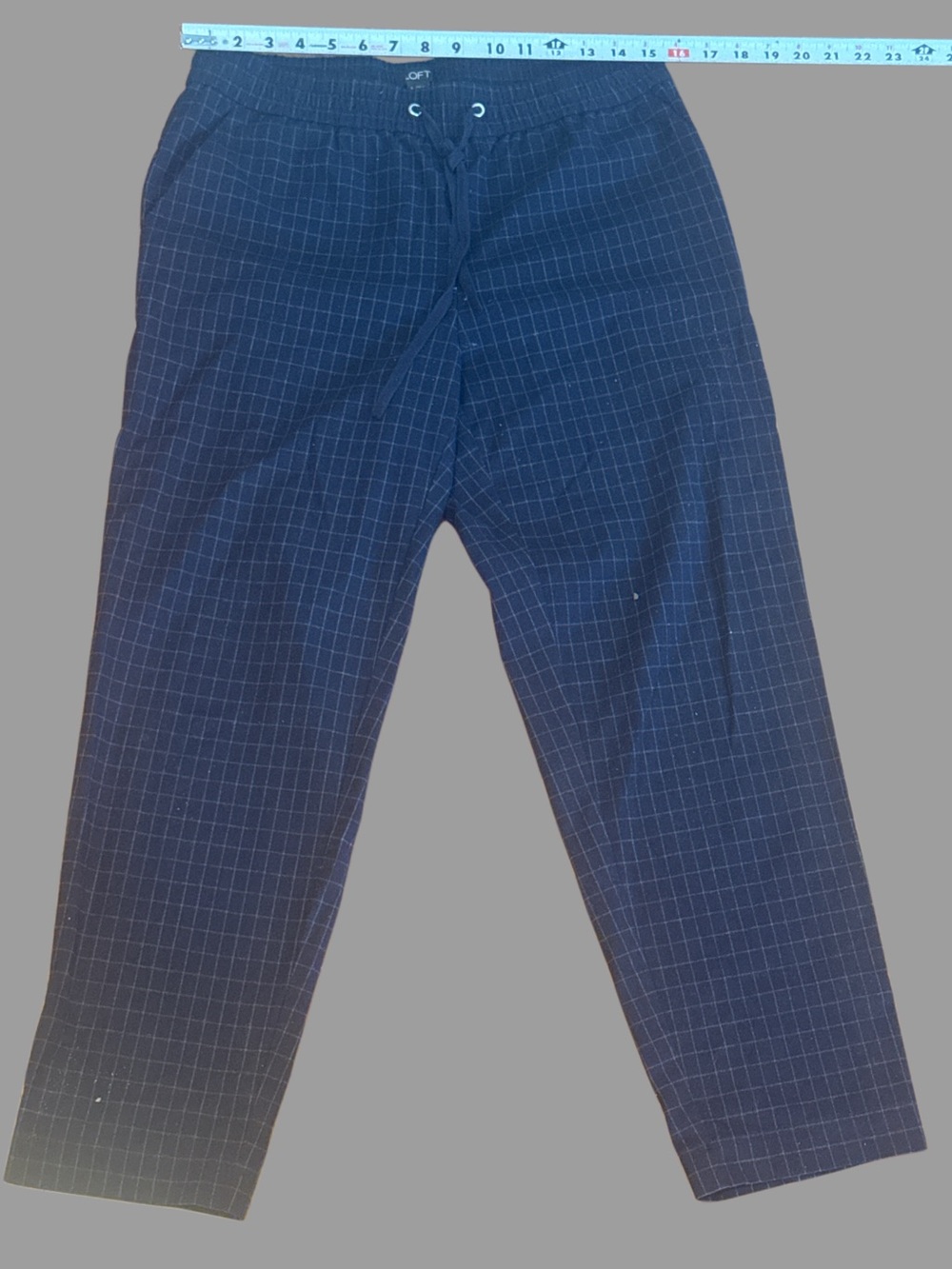 LOFT Men's Navy Grid Drawstring Joggers